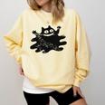 Yk2 Grunge Scary Cat With Tail Tomboy 90s Nostalgia Indie Premium Tri-Blend Comfort Colors Sweatshirt Blue Spruce