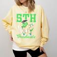 5th Grade Graduate Dinosaur Dab Graduation School Comfort Colors Sweatshirt Butter
