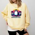Awkward But Loyal Penguin Synthwave Vapowave Introvert Comfort Colors Sweatshirt Butter