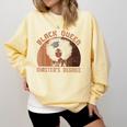 Black Queen With a Masters Degree Melanin Girls Graduation Comfort Colors Sweatshirt Butter