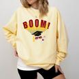 Boom Graduation Hat And Diploma For Proud Graduate Comfort Colors Sweatshirt Butter