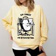 Cat With Coffee On Computer Go Away I'm Introverting Comfort Colors Sweatshirt Butter