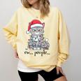 Cat Ew People Adult Humor Introvert Anti-Social Comfort Colors Sweatshirt Butter