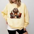 Cat Lover I'd Rather Be Home With My Cats Introvert Cozy Comfort Colors Sweatshirt Butter