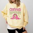 Certified Homebody Trendy Frog Introvert Comfort Colors Sweatshirt Butter