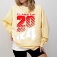 Class Of 2024 High School Senior Graduation Red Sports Style Comfort Colors Sweatshirt Butter
