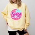 Class Of 2024 Senior Pink Retro Classic Girl Grad Graduation Comfort Colors Sweatshirt Butter