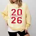 Class Of 2026 Graduation Red With Varsity Letters Comfort Colors Sweatshirt Butter