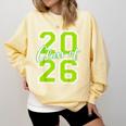 Class Of 2026 Graduation Varsity Lime Green Letters Comfort Colors Sweatshirt Butter