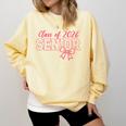 Class Of 2026 Pink Coquette Bow Cap Senior 2026 Graduation Comfort Colors Sweatshirt Butter