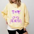 Class Of 2027 Senior Coquette Bow Messy Hair 26 Graduation Comfort Colors Sweatshirt Butter
