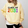 Class Of 2031 Pre-K -12th Grade Hand Prints Space Graduation Comfort Colors Sweatshirt Butter