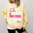 Class Of 2032 She Believed She Could Kids Graduation T-Shirt Comfort Colors Sweatshirt Butter