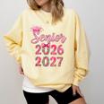 Coquette Pink Bow Flowers Senior 2026 2027 Graduation Comfort Colors Sweatshirt Butter