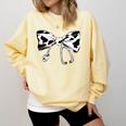 Cow Print Bow And Stethoscope Nurse RN Graduation Coquette Comfort Colors Sweatshirt Butter