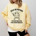 Cowboy Frog Overstimulated Western Meme Introverts Comfort Colors Sweatshirt Butter