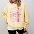 Cute Girls Women Class 2025 Graduation Senior Coquette Bow Comfort Colors Sweatshirt Butter