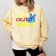 First Day Of School Shirt Peace Out Pre-K Graduation Kids So Comfort Colors Sweatshirt Butter