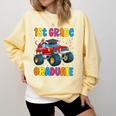 First Grade Graduation Monster Truck 1st Grade Graduate Comfort Colors Sweatshirt Butter