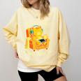 Go Away I'm Introverting Cat Coffee Headphones Comfort Colors Sweatshirt Butter
