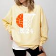 Graduate Senior Class Of 2024 Basketball Player Graduation Comfort Colors Sweatshirt Butter