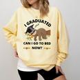 I Graduated Can I Go Back To Bed Sloth Graduation Cap Comfort Colors Sweatshirt Butter