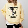 I Graduated Graduate Class 2025 Cat Graduation Comfort Colors Sweatshirt Butter
