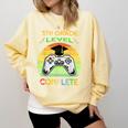 Graduation 5th Grade Level Complete Gamer Class 2021 Gaming Comfort Colors Sweatshirt Butter