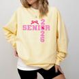 Graduation Class Of 2026 Senior 2026 Pink Bow Coquette Comfort Colors Sweatshirt Butter