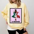 Graduation Latina Educated La Graduada Mexican Bingo Card Comfort Colors Sweatshirt Butter