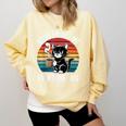 Hang On Let Me Overthink Cat Coffee Retro Introvert Comfort Colors Sweatshirt Butter