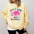 Happy Last Day Of School Coquette Bow Graduation Girls Kids Comfort Colors Sweatshirt Butter