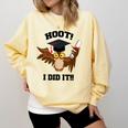 Hoot I Did It Grad Owl Holding Graduation Diploma Congrats Comfort Colors Sweatshirt Butter
