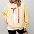 Hospice Aide American Flag Nurses Graduation Medical Comfort Colors Sweatshirt Butter