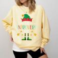 The Introvert Elf Christmas Family Matching Fun Xmas Top Comfort Colors Sweatshirt Butter