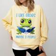 Introvert Herpetologists Amphibian Frog Lover Comfort Colors Sweatshirt Butter