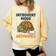 Introvert Mode Activated Low Social Battery Box Turtle Comfort Colors Sweatshirt Butter Introvert Mode Activated Low Social Battery Box Turtle Comfort Colors Sweatshirt Butter