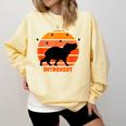 Introvert Retro Sunset Capybara Tee Comfort Colors Sweatshirt Butter