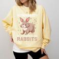 Introverted Rabbits Bunny Lover Rabbit Introvert Comfort Colors Sweatshirt Butter