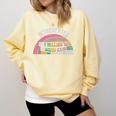Introverted But Willing To Discuss Cats Rainbow Comfort Colors Sweatshirt Butter