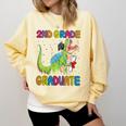 Kids 2nd Grade Graduate Dinosaur Trex 2nd Grade Graduation Comfort Colors Sweatshirt Butter