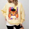 Kindergarten Graduation Level Complete Gamer Graduation Kids Comfort Colors Sweatshirt Butter