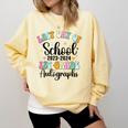Last Day Autographs 1st Grade Graduation Boys Girls Groovy Comfort Colors Sweatshirt Butter