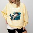Lazy Raccoon Sarcastic Introvert Humor Japanese Animal Comfort Colors Sweatshirt Butter