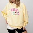 Nurse Graduation RN Nursing School Nurse Established 2023 Comfort Colors Sweatshirt Butter
