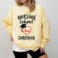 Nursing School Survivor Women Graduation RN Gift Shirt Comfort Colors Sweatshirt Butter