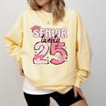 Pink Coquette Bow Senior 2025 Back To School Graduation Girl Comfort Colors Sweatshirt Butter