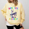 Preschool Graduate Shirt ABC 123 Mic Drop Llama Graduation Comfort Colors Sweatshirt Butter