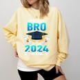Proud Brother Of Two 2024 Graduates Twin Family Graduation Comfort Colors Sweatshirt Butter