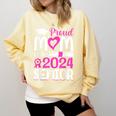 Proud Mom Of A 2024 Senior Graduation Comfort Colors Sweatshirt Butter